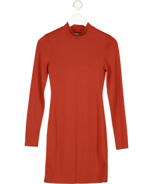 SUPERDRY Brown High Neck Long Sleeve Jersey Mini Dress UK 8
