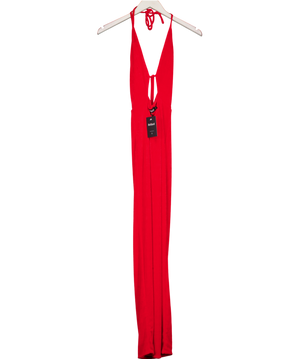Babyboo Red Halter Neck Cut Out Maxi Dress UK S