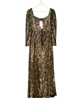 Monsoon Sequin Maxi Dress Black / Gold UK 10