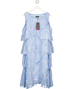 KLASS Blue / Silver Tiered Frill Midi Dress UK 20