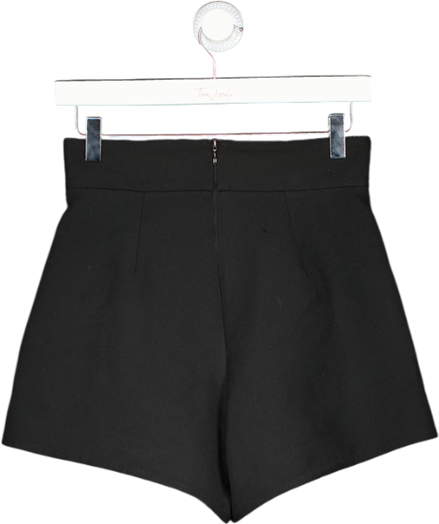 River Island Black Structured Belted Shorts UK 6