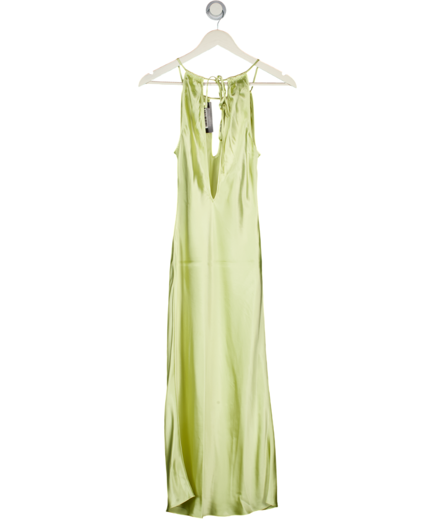 WEEKEND STORIES Green Ulyana Satin Midi Dress UK XS
