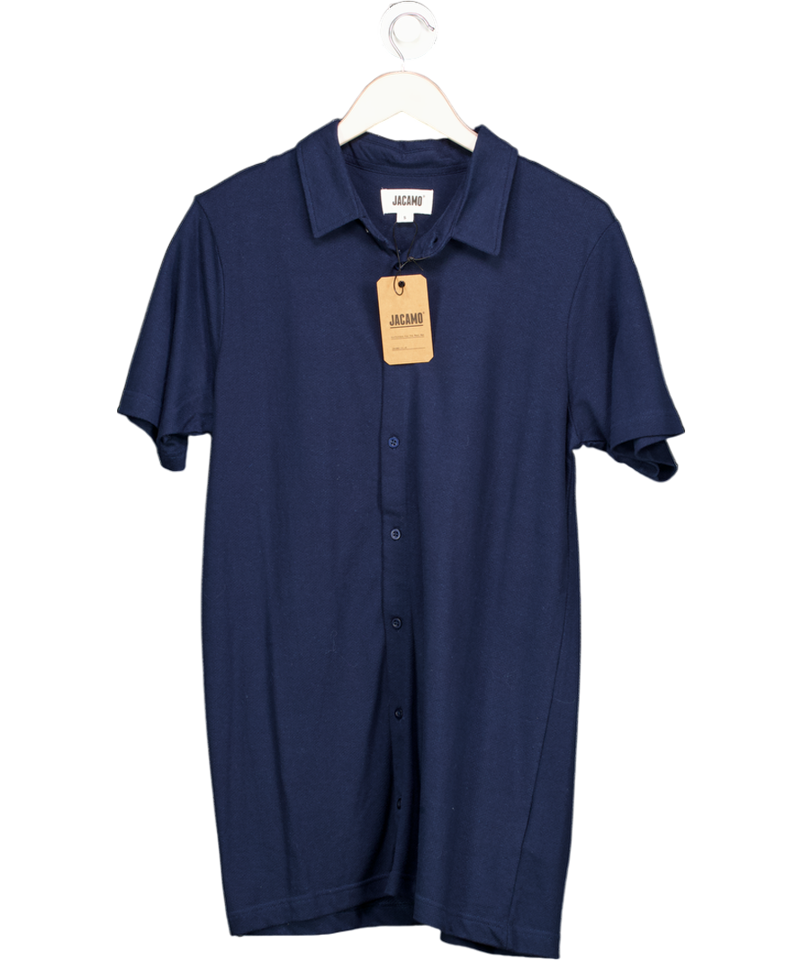 Jacamo Blue Navy Short Sleeve Formal Shirt UK S