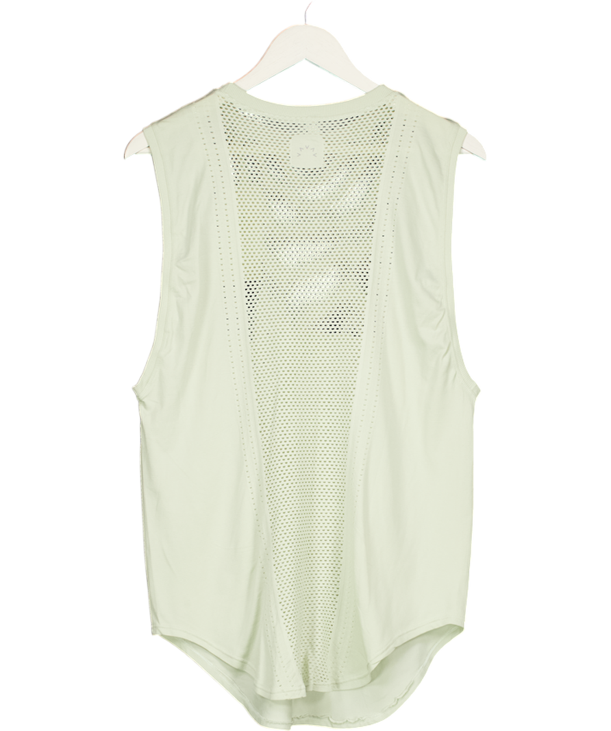 VARLEY Sage Green Breathable Mesh Detail Longline Tank Top UK S/M
