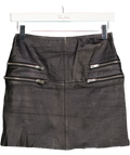 ZARA Black  Real Leather Biker Mini Skirt UK XS