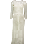 4th & Reckless Enya White Crochet One Shoulder Scarf Neck Maxi Dress UK 10