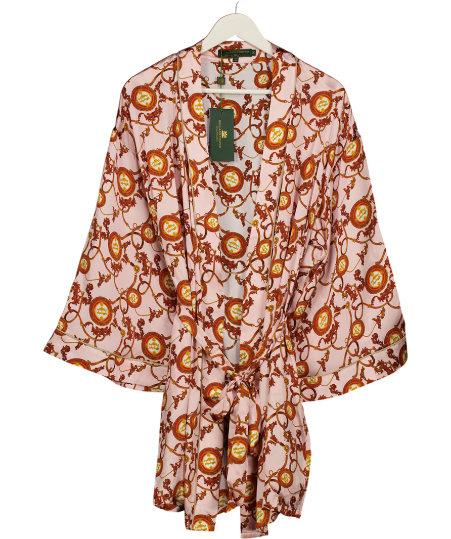 HOLLAND COOPER Silk Dressing Gown Blush Pink UK S