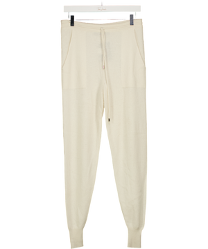 KAREN MILLEN Cream 100% Cashmere Knitted Jogger UK XS