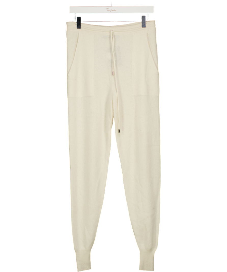 KAREN MILLEN Cream 100% Cashmere Knitted Jogger UK XS