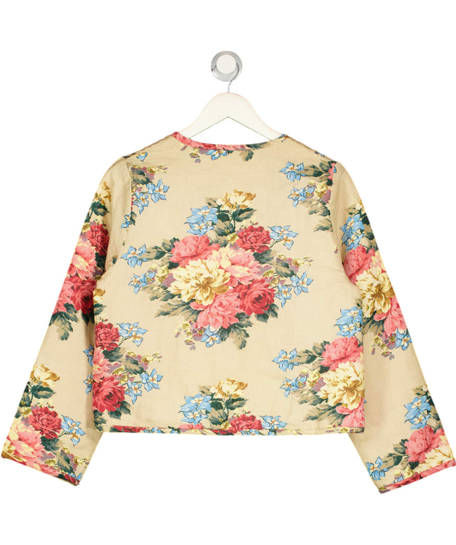 PENELOPE CHILVERS Multicoloured Linen Blend Quilted Floral Painswick Jacket UK S