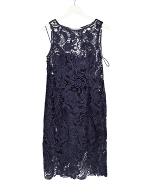 Adrianna Papell Navy Blue Guipure Lace Dress UK 10