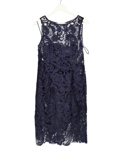 Adrianna Papell Navy Blue Guipure Lace Dress UK 10