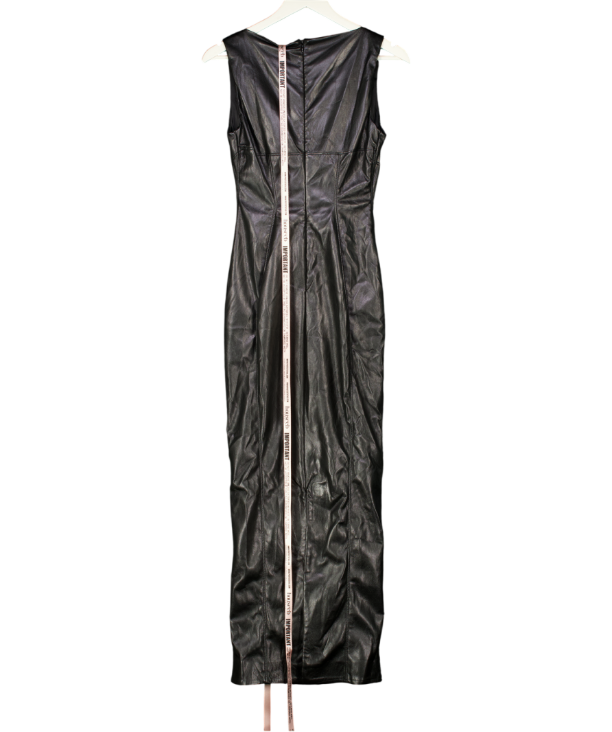 House of CB Sahara Black Vegan Leather Maxi Dress - Plus Cup UK S
