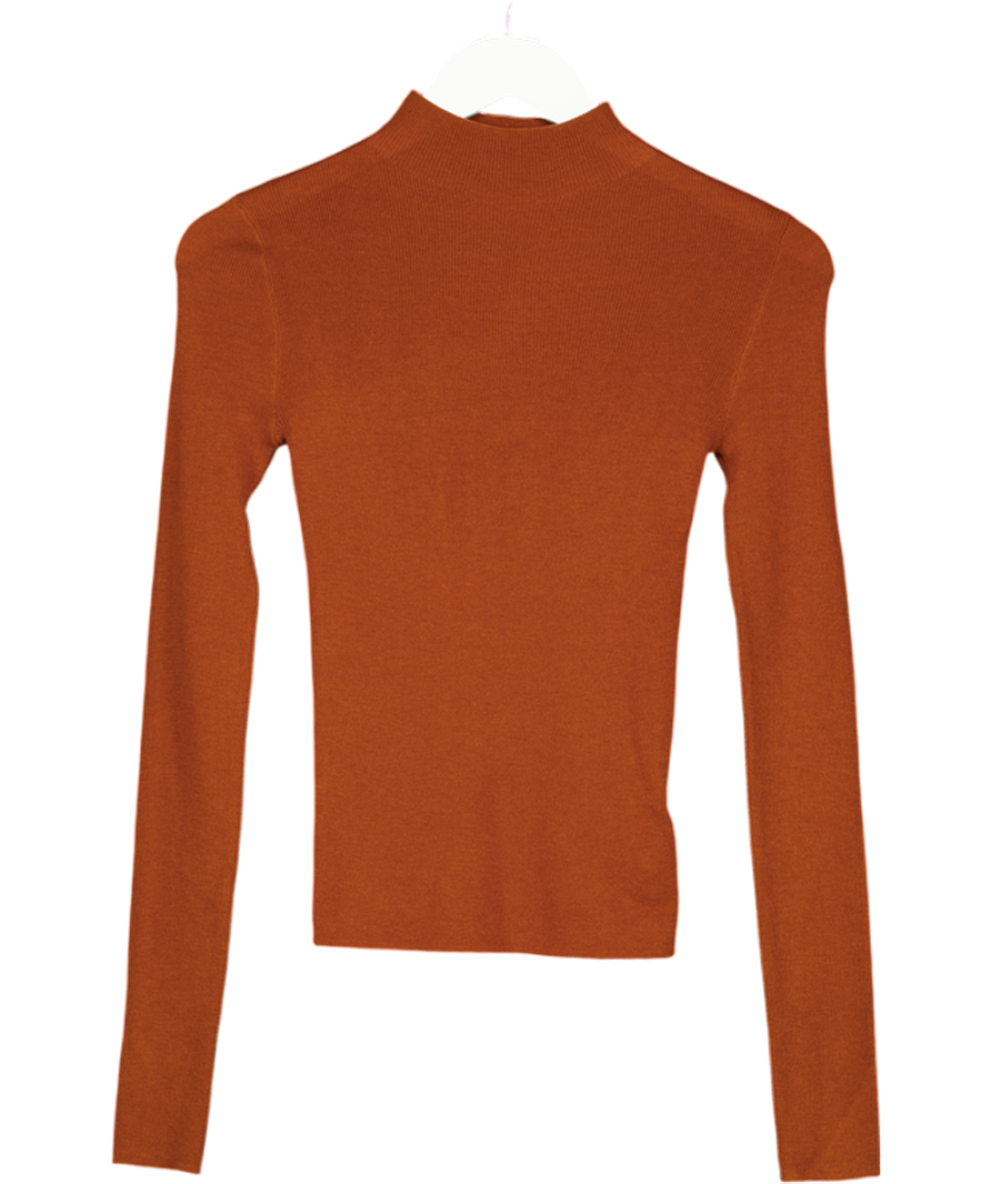 Commense Orange Wool-blend Knit Top UK XS