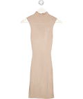 WHITE FOX Beige Ribbed Knit Mini Dress UK XS