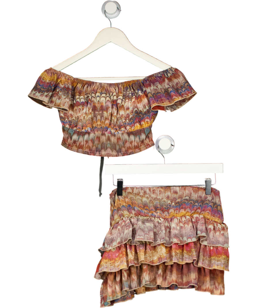 GRACE JACOB Multicoloured 2-piece Rio Ruffle Top & Skirt Set UK XS