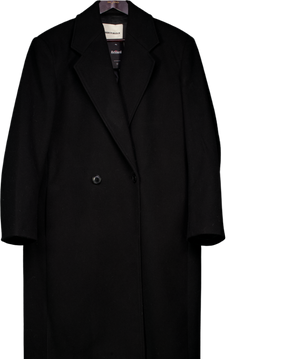 THE COUTURE CLUB Black Oversize Longline Overcoat UK M