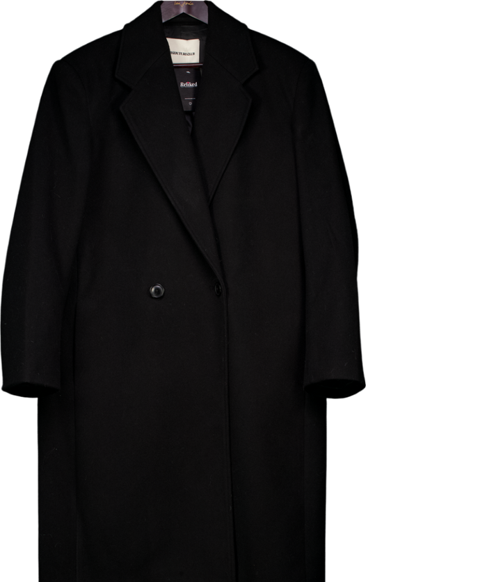 THE COUTURE CLUB Black Oversize Longline Overcoat UK M