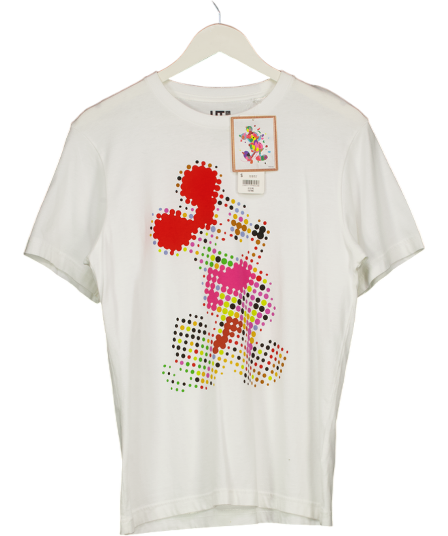 Uniqlo White Mickey Mouse T-shirt UK S