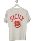 White Sicily Orange Print Graphic T-shirt UK S