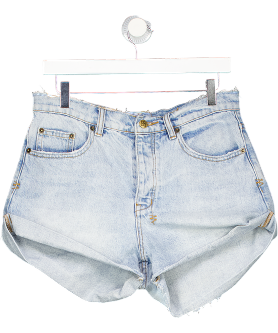 Ksubi Blue Distressed High Rise Denim Shorts W26