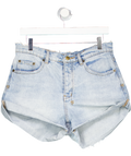 Ksubi Blue Distressed High Rise Denim Shorts W26