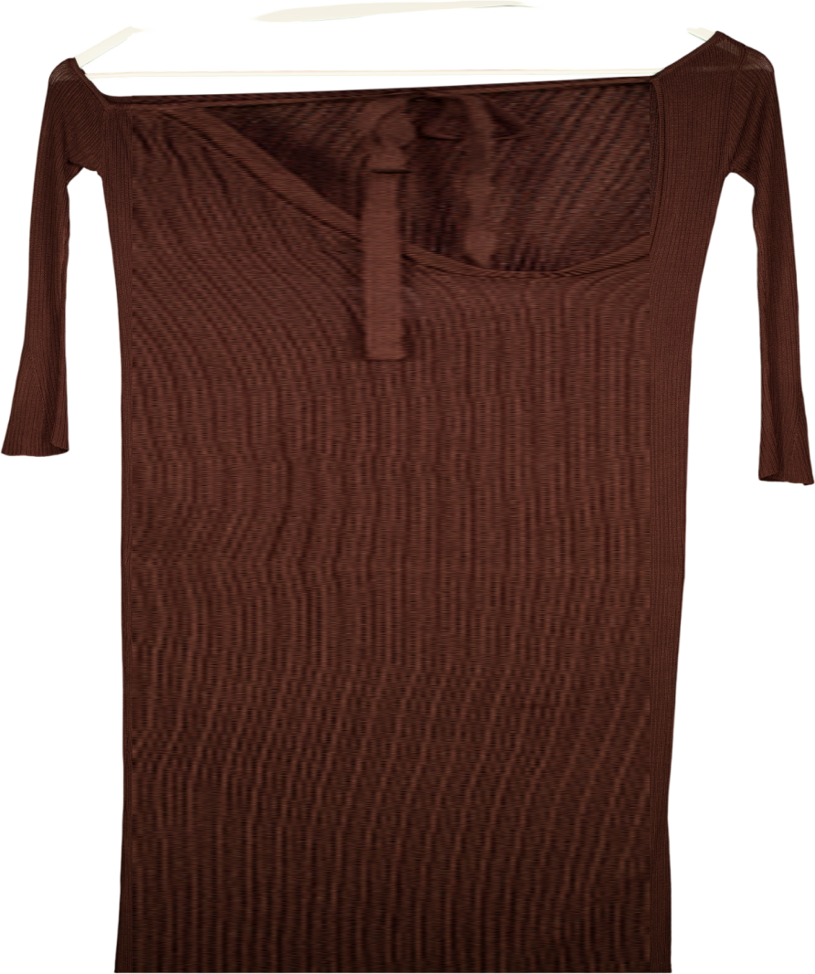 MURCI Brown Slouchy Knit Maxi Dress UK 8