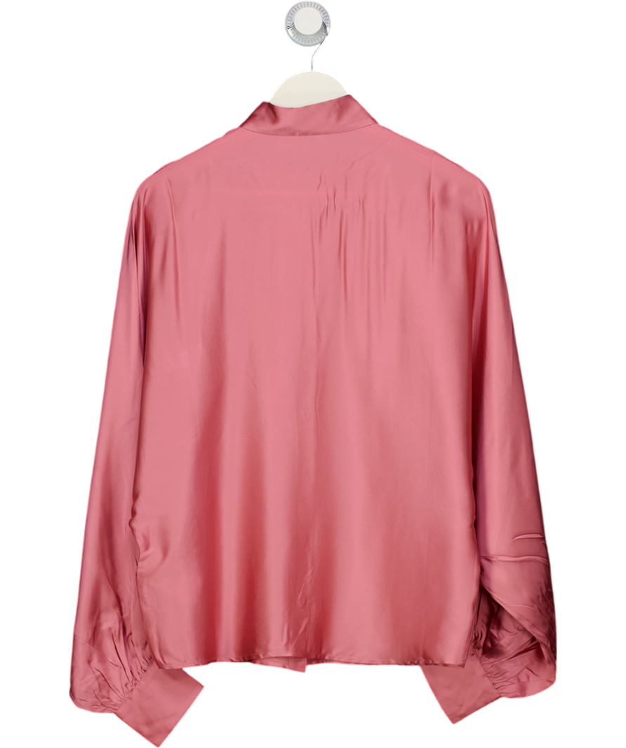 SOSUE Pink Blouse Antonia Shiny Slim Rosewood UK S