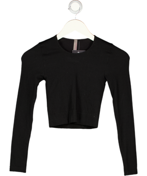 COMMANDO Black Long Sleeve Ribbed Activewear Top UK S/M