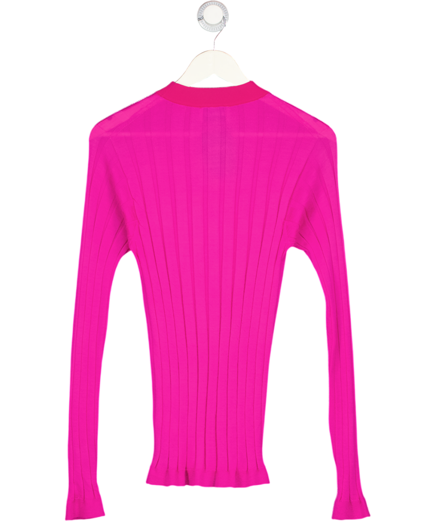 BIELO Pink Ribbed Wool Blend Sweater UK S