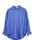 H&M Blue Oversized Linen-blend Shirt UK XS
