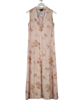 Ralph Lauren 100% Silk Blush Pink Floral Sleeveless Shirt Dress Us6 UK 10