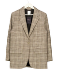 H&M Brown Prince Of Wales Check  Oversize Blazer UK S