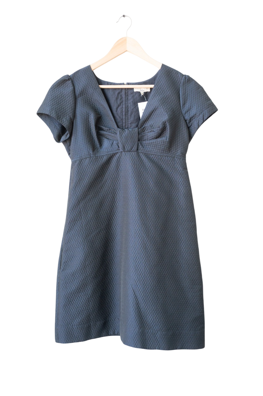 Essentiel Antwerp Blue Bow Front Mini Dress UK 10