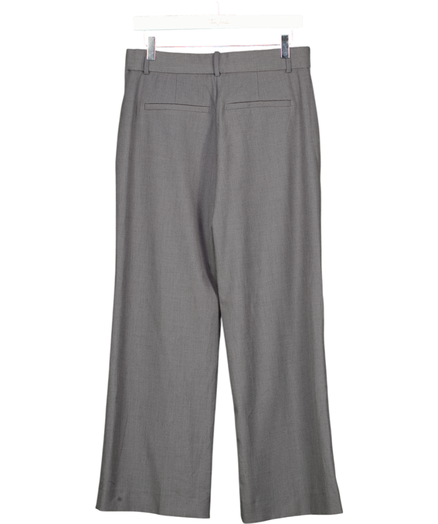 Abercrombie & Fitch Grey Pleated Straight Leg Tailored Trousers -short W26