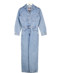 ZARA Blue Denim Long Sleeve Jumpsuit UK XS