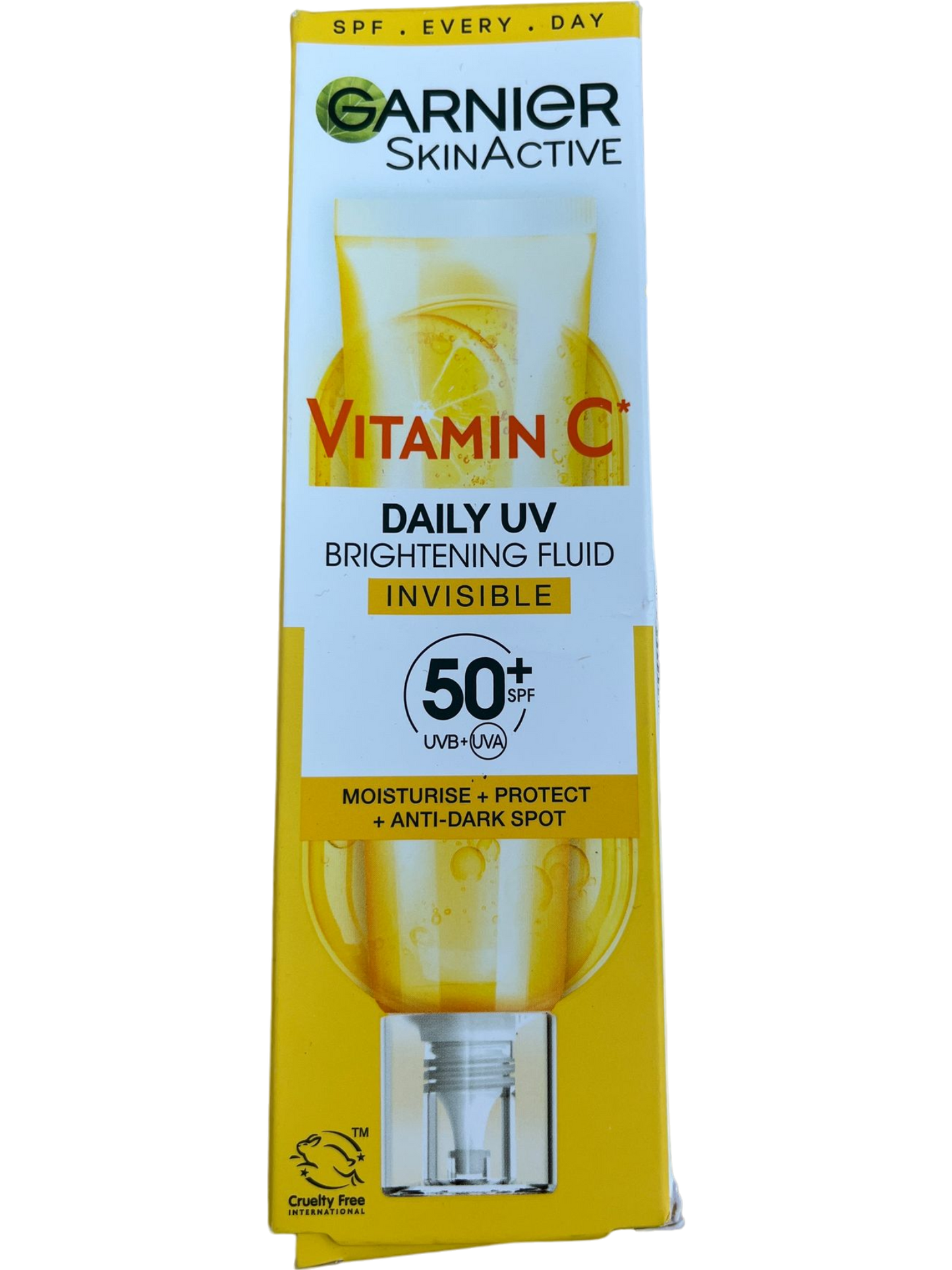 Garnier SkinActive Yellow Vitamin C Daily UV Brightening Fluid Invisible SPF 50+ 40ml