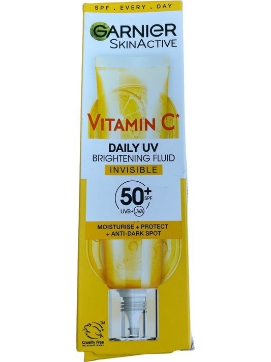 Garnier SkinActive Yellow Vitamin C Daily UV Brightening Fluid Invisible SPF 50+ 40ml