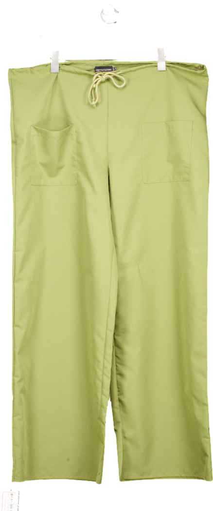 PrettyLittleThing Green Extreme Wide Leg Drawstring Cargo Trouser UK 10