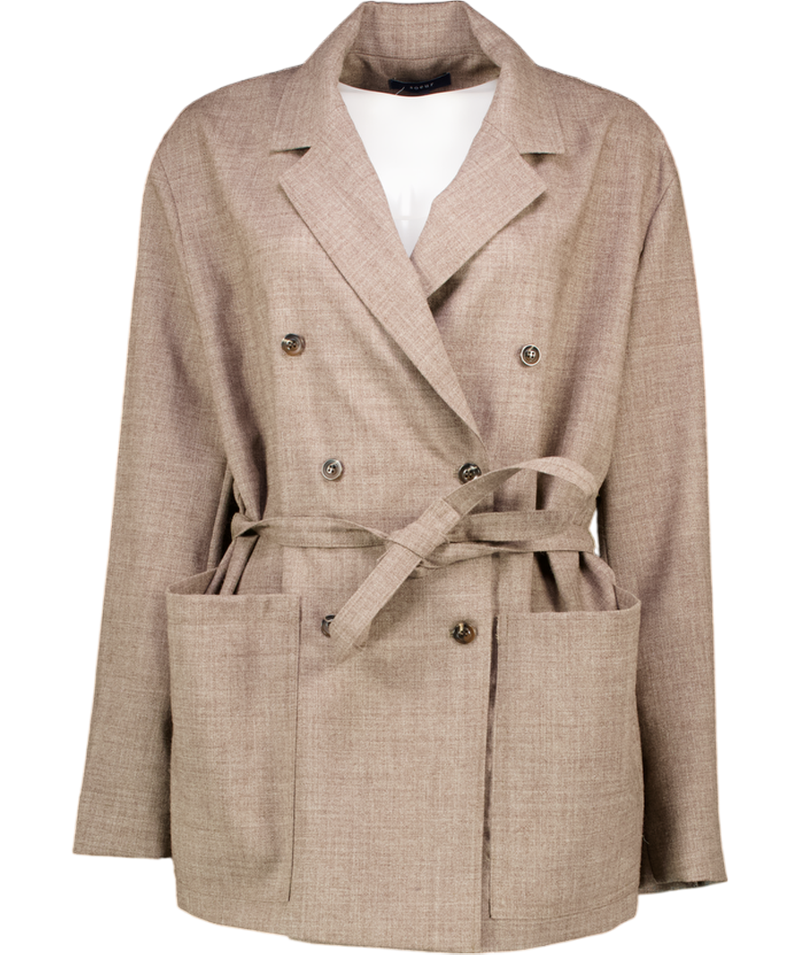 SOEUR Brown Drew Double Breast Cotton Blend Jacket Fr40 UK 12