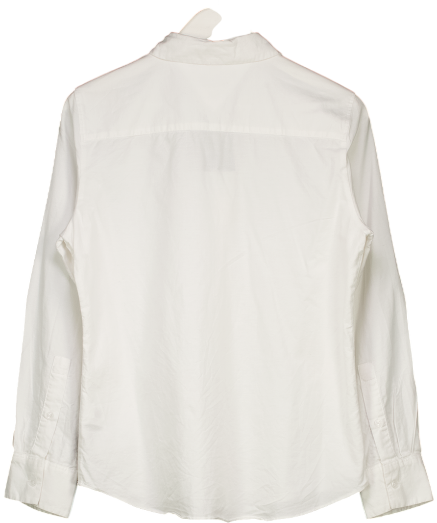 Tommy Hilfiger Classic  White Embroidered Flag Cotton Shirt UK 10