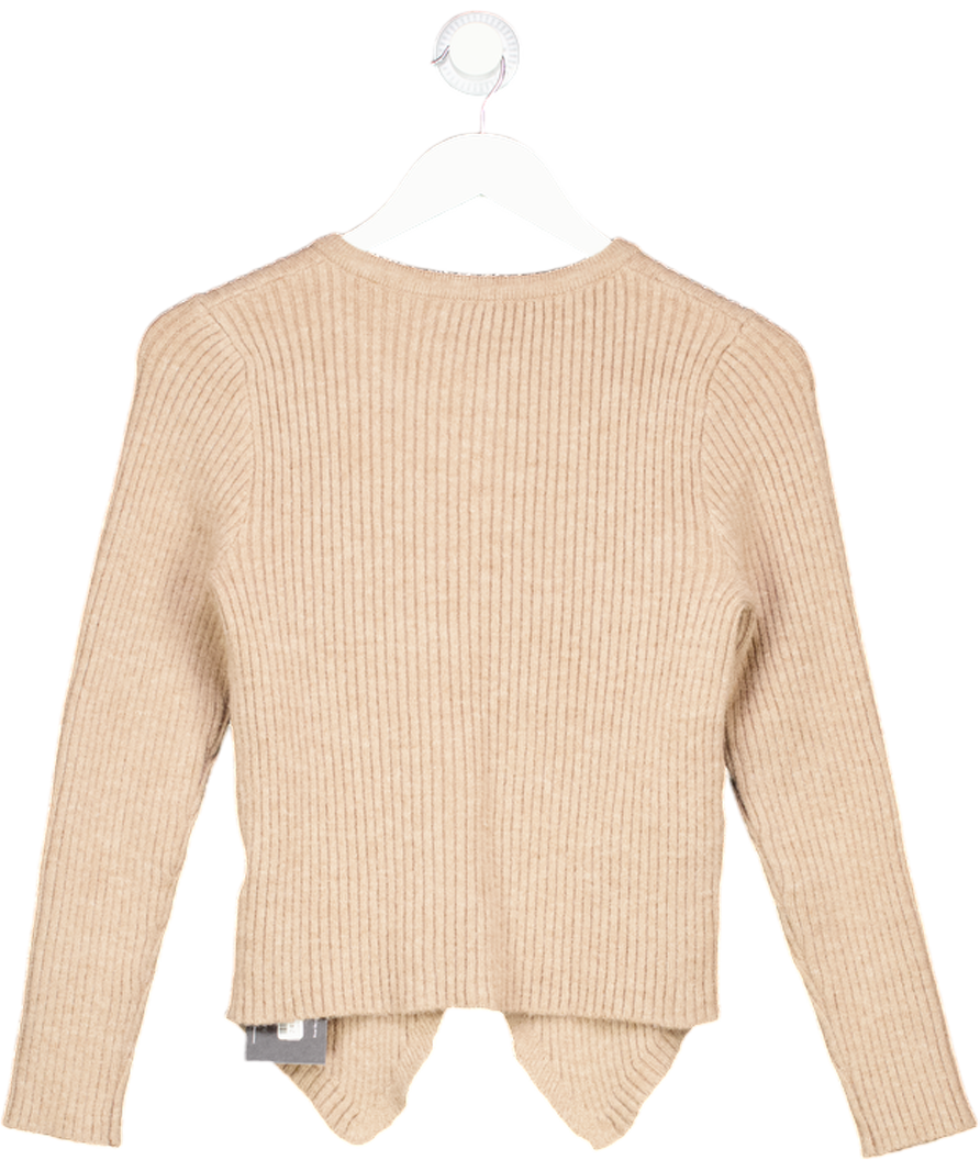 Commense Beige Button Down Split Cardigan UK XS