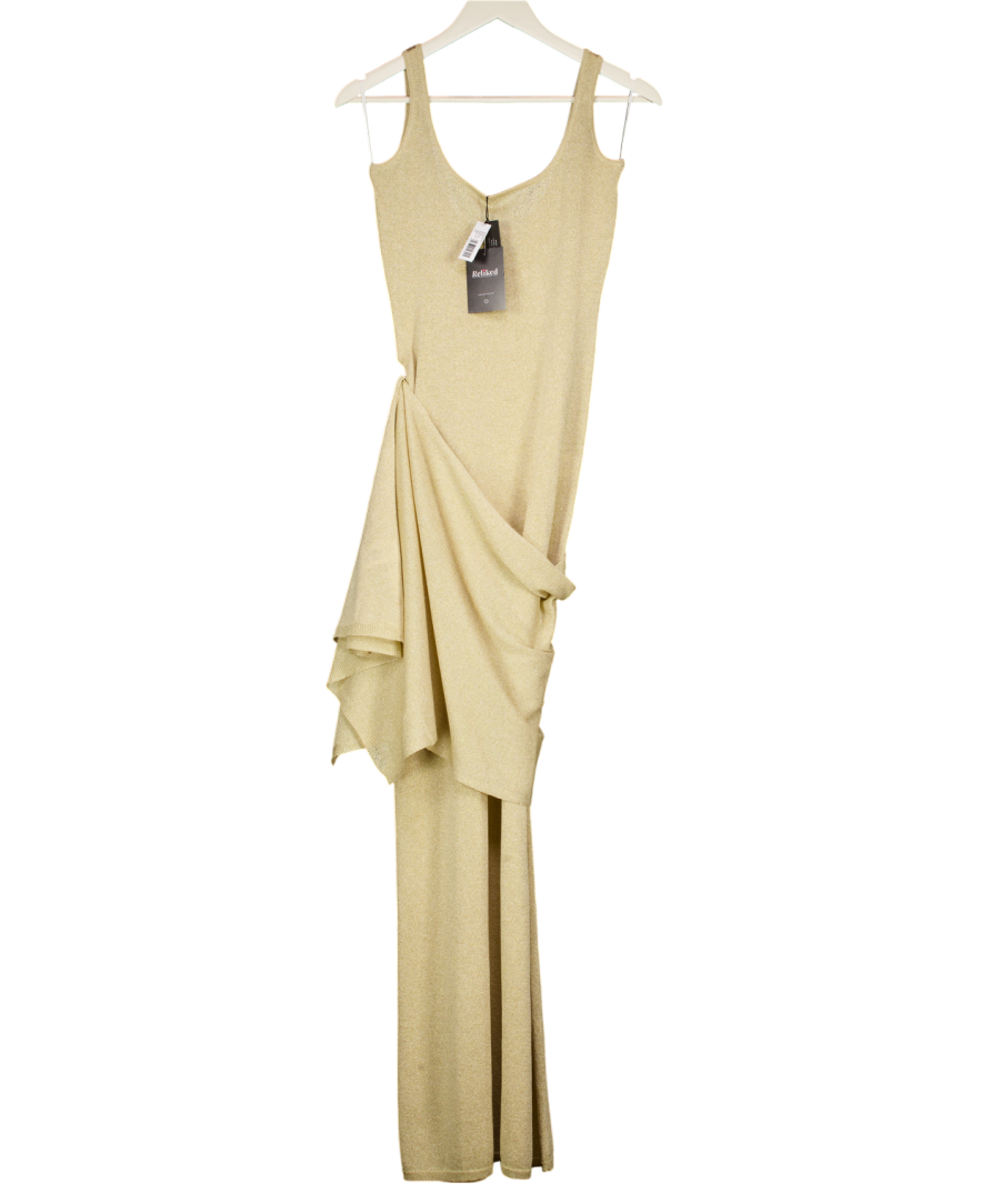 4th & Reckless Metallic Aria Lurex Belt Detail Knitted Maxi Dress UK 6