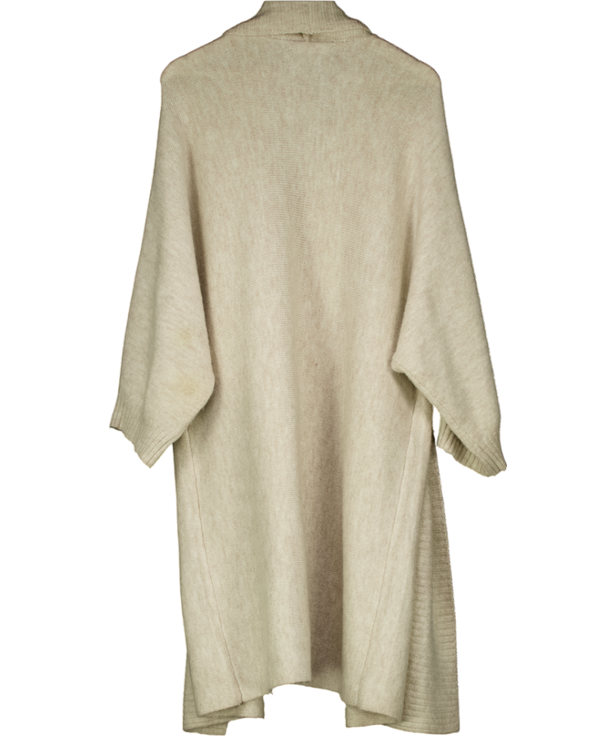 MANGO Cream Longline Knit Cardigan UK S