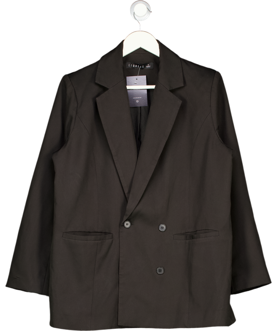 Lioness Black Double Breasted Oversized Blazer UK S