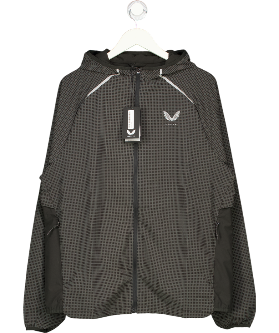 CASTORE Black Lightweight Reflective Running Jacket With Hood UK L