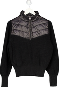 VARLEY Black Daines Quilted Top Half Zip Sweatshirt UK S