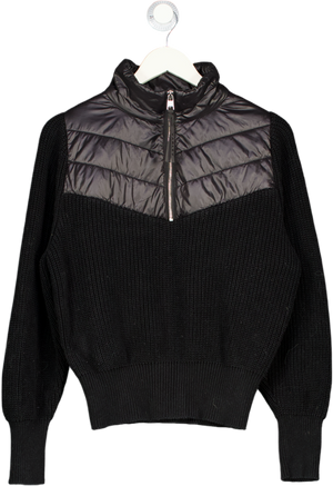 VARLEY Black Daines Quilted Top Half Zip Sweatshirt UK S