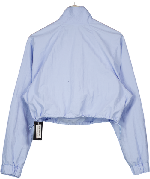ALO Light Provence Blue Cropped 1/4 Zip Alumni Pullover UK S