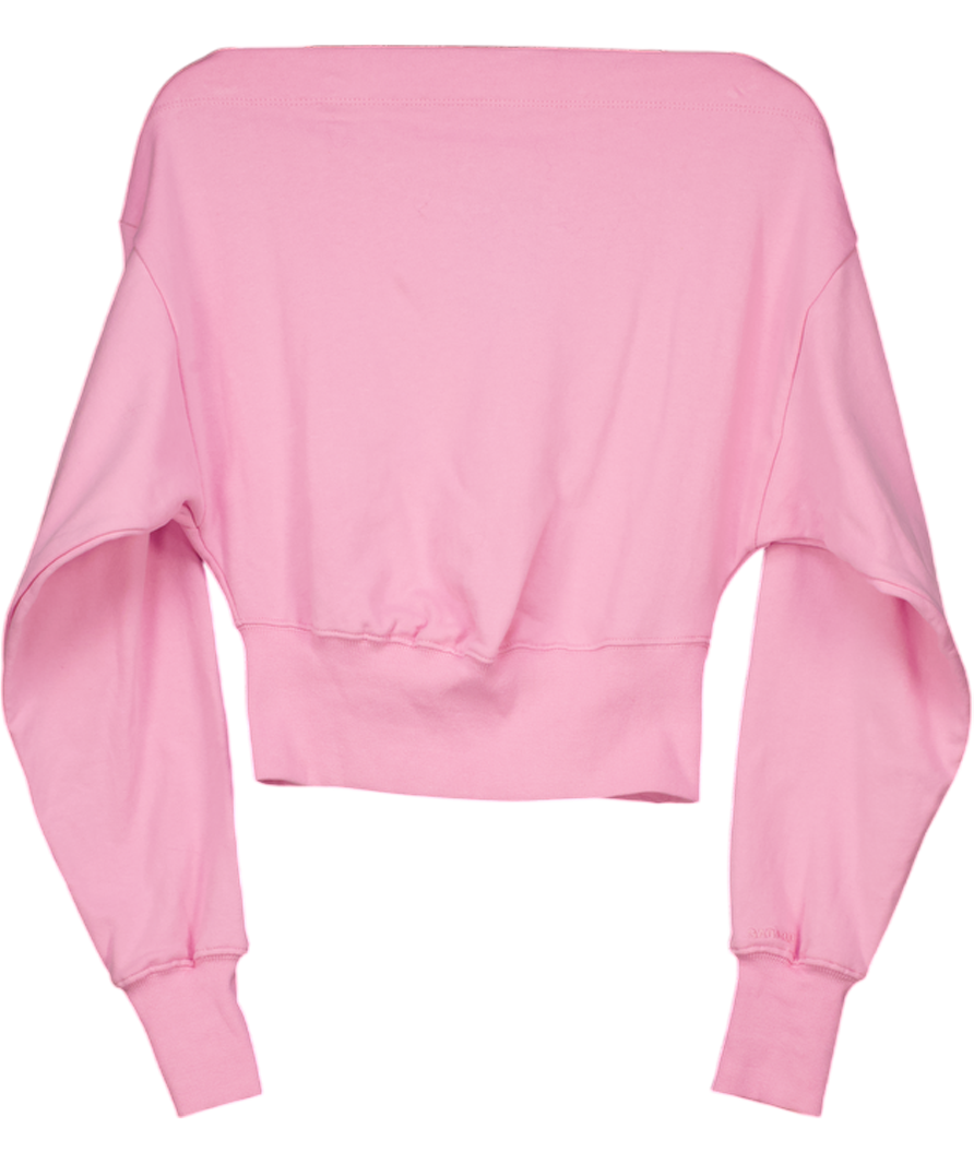 GARAGE Pink Softterry Off Shoulder Sweatshirt UK XS